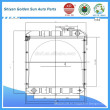 Radiador de cobre para vehículos agrícolas de Myanmar de fabricación Shiyan en China.